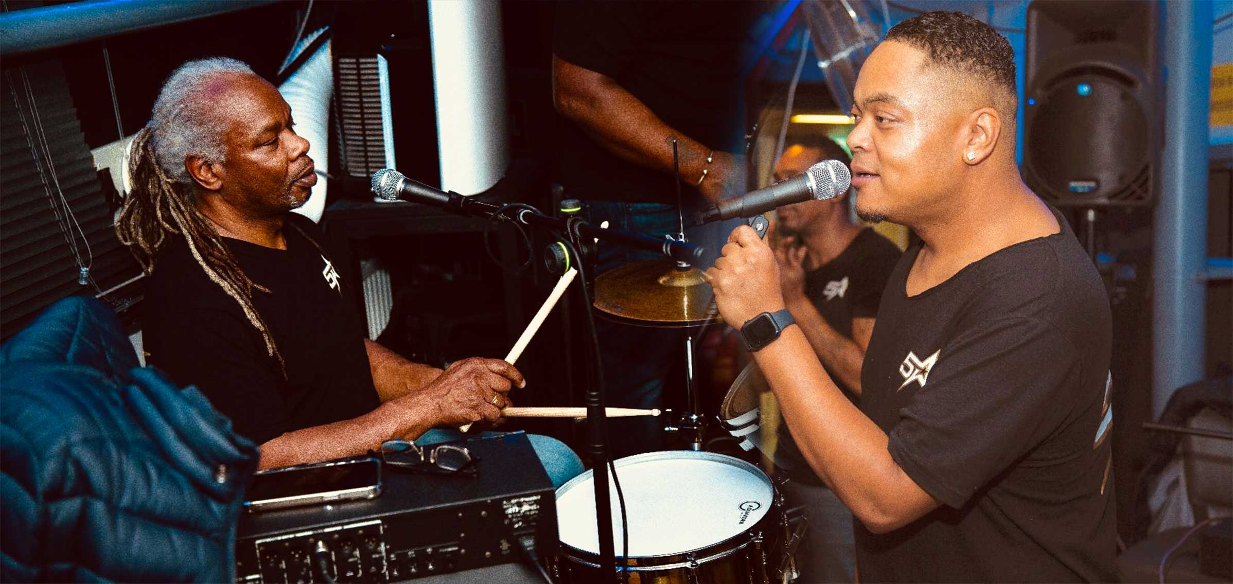 Een swingende Surinaamse band op een bruiloft zorgt voor een volle dansvloer met live muziek.